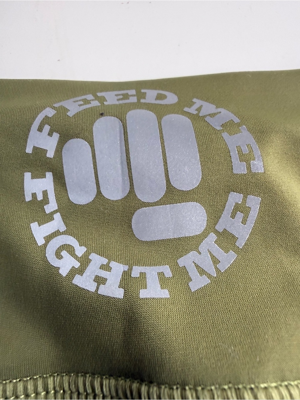 Feed Me Fight Me shorts women size M Olive Athletic High-Waist Pocketed Shorts - Picture 6 of 7